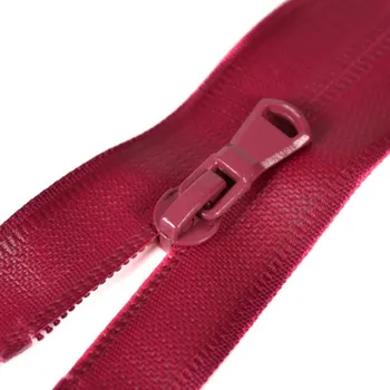 Zip Sarah voděodolný se dvěma jezdci 5 mm - amarant 95 cm