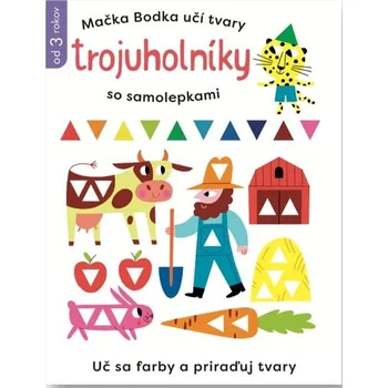 Bystrá hlava Mačka Bodka učí tvary Trojuholníky so samolepkami