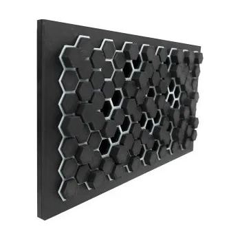 Větrací mřížka Luftuj LUFTOMET Flat mřížka Hexagon černo-bílá plastová s rámečkem - LF-P-R-HBW-PB