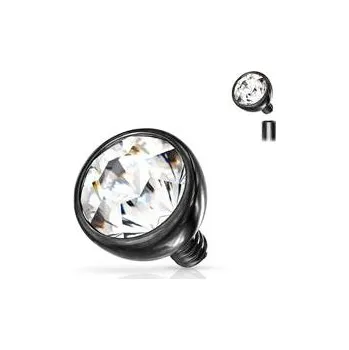 Piercing ND011K-02C Náhradní kamínkem k labretě černý