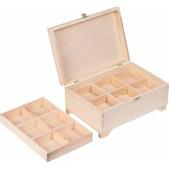 Dárková krabička Kufřík sosna - 20x29x13 cm + 2 přihrádky