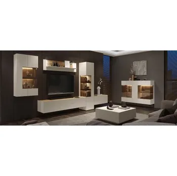 Obývací stěna Velký obývací pokoj Ambrosia - béžová/dub tobacco