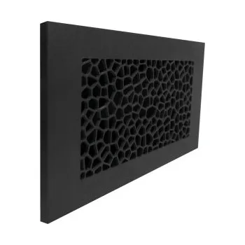 Větrací mřížka Luftuj LUFTOMET Flat mřížka Voronoi černá plastová s rámečkem - LF-P-R-VB-PB