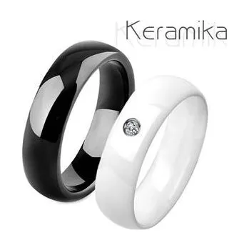 Prsten KM1000-6.KM1013-6ZR Keramické snubní prsteny černý a bílý - pár