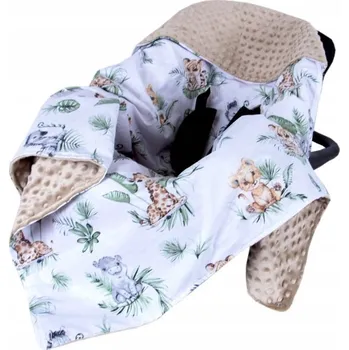 Dětská deka Deka do autosedačky minky - safari / béžová