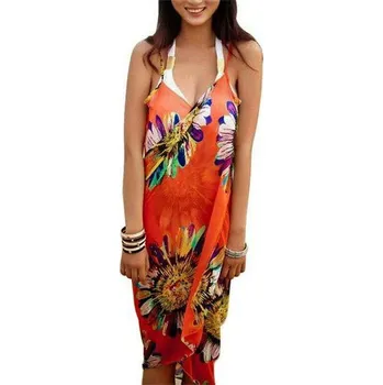 Dámské plavky Pareo přes plavky | šátek na plavky - Oranžový,150 x 60 cm