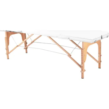 Masáž Komfort Activ Fizio skládací masážní lehátko dřevěné bílé