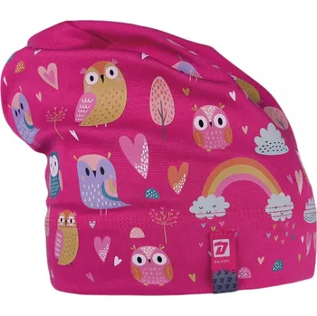 Čepice Bavlněná čepice Dráče - Pepe 30, malinová, sovičky Barva: Růžová, Velikost: 50-52