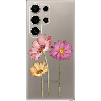 Pouzdro na mobilní telefon Odolné silikonové pouzdro iSaprio - Three Flowers - Samsung Galaxy S24 Ultra