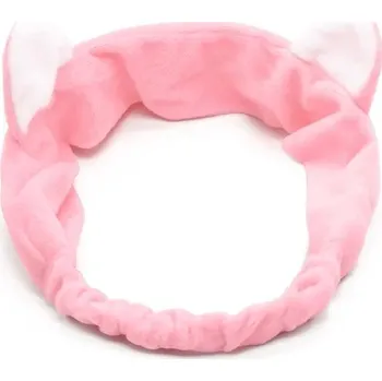 Čelenka Doplněk do vlasů | látková čelenka kočičí uši - růžový