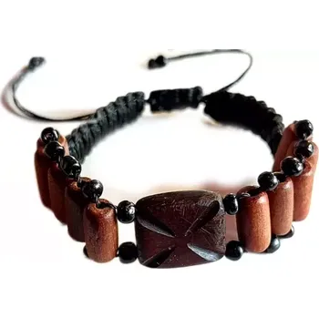 Náramek Řecký dřevěný náramek s křížem