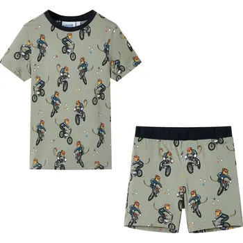 Chlapecké pyžamo vidaXL Dětské pyžamo s krátkým rukávem světle khaki 116 [11866]