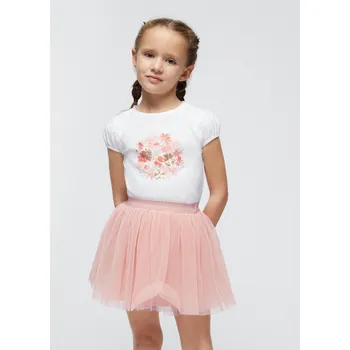 Set trička a tylové sukýnky KYTIČKY meruňkový MINI Mayoral velikost: 128