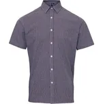Premier Workwear Pánská bavlněná košile s krátkým rukávem PR221 Black-White XS