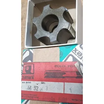 Závitořezný nástroj Nástrčný závitník ČSN 223030, M52x3, HSS, Narex (Na vnitřním průměru drážka pro pero. Stoupání 3 mm. Díra 22 mm. )