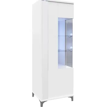 Knihovna Vitrína Anrok 50/160 L AR10, Barva: bílá / bílý lesk MIRJAN 5902928392548