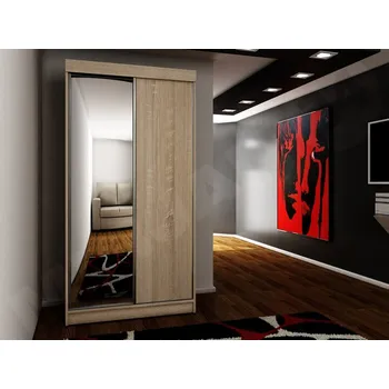 Šatní skříň Skříň se zrcadlem Sahara 23/100, Osvětlení: osvětlení LED RGB - barevné, Barva: dub sonoma MIRJAN 5903211102127