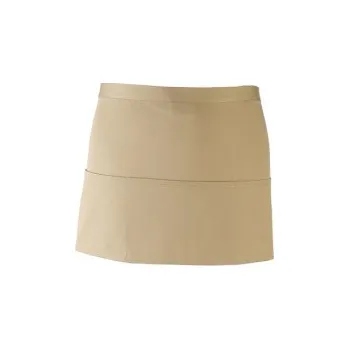 Premier Workwear Pracovní zástěra krátká s kapsami PR155 Khaki -ca. Pantone 7503 60 x 33 cm