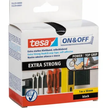 Lepicí páska Tesa Klettklebeband 1m x 50mm on&off schwarz 55229