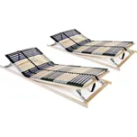 Petrashop Lamelové rošty do postele 2 ks 42 lamel 7 zón 90 x 200 cm Hnědá3051434