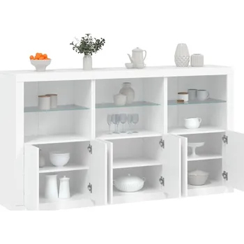 přebalovací pult a komoda Petrashop Příborník s LED osvětlením bílý 181,5 x 37 x 100 cm Bílá3209149