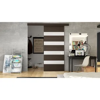 Interiérové dveře Posuvné dveře Rubi 70 V, Barva: choco / bílý lacobel MIRJAN 5903211146176