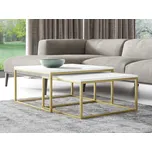 Sada 2 konferenčních stolků Mirlik Gold, Barva: zlatá / arktická bílá MIRJAN 5903211254574