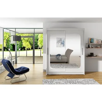 Šatní skříň Šatní skříň Presto XII, Barva: bílá / zrcadlo, Osvětlení: bez osvětlení MIRJAN 5902928931501