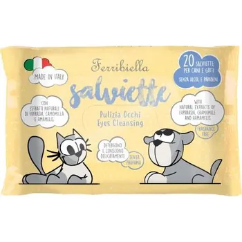 Kosmetika pro psa Čištění očního okolí - vlhčené ubrousky FERRIBIELLA