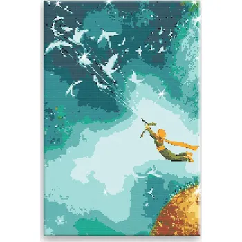 Diamantové malování Diamantové malování - Letící Malý princ - 40x60 cm, bez dřevěného rámu - CZ výroba