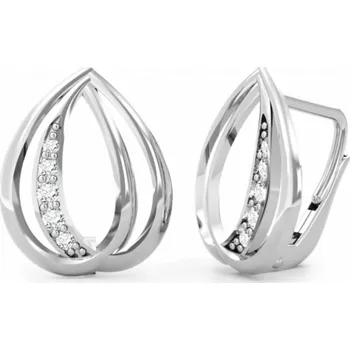 Náušnice Couple, Visací náušnice Lacrima, bílé zlato se zirkony, 585-66-3-0409.1B00.0.00.001.08