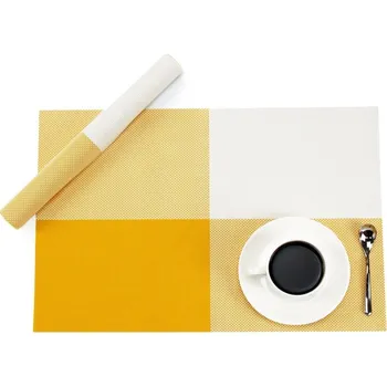 prostírání Prostírání pletené PVC 1 kus - kříž - žlutá