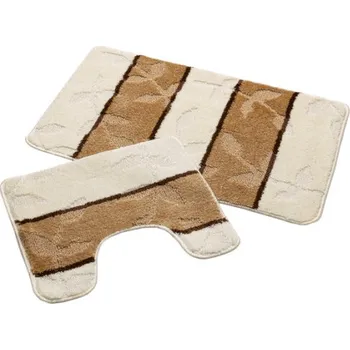 Koupelnová předložka Koupelnová předložka 860 Nevada 131 ivory brown Velký set 50x60 + 60x100 cm