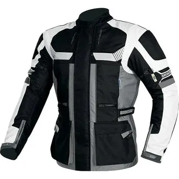 Moto bunda MAXX - NF 2206 Textilní bunda dlouhá černo-šedo-bílá XXXXL