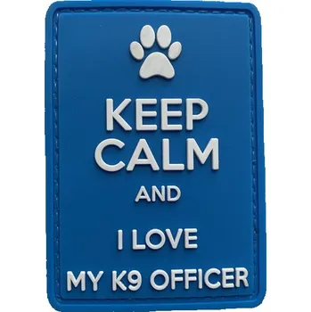 Nášivka WARAGOD Keep Calm and I love my K9 PVC nášivka, modrá