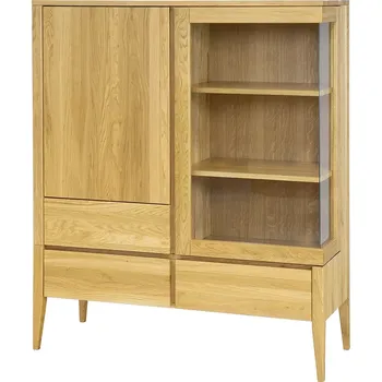 Šatní skříň KW337 dřevěná vitrína knihovna z dubu Drewmax (Kvalitní nábytek z dubového masivu)