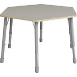 Výškově stavitelný stůl šestiúhelník - Šedá ø 140 cm 3-6