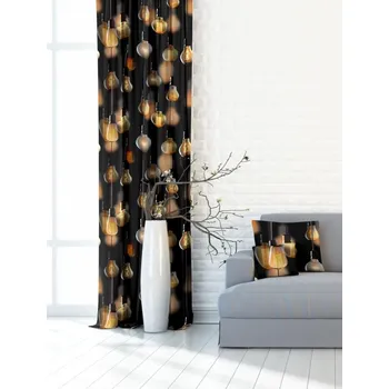 Závěs Bydlimekrasne.cz Hotový závěs Žárovky 145 x 90 cm