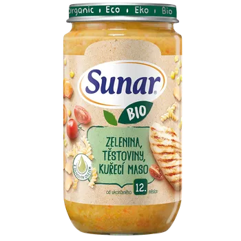SUNAR BIO příkrm zelenina, těstoviny, kuřecí maso 12m+, 235 g