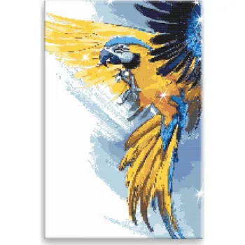 Diamantové malování Diamantové malování - Papoušek v rozletu - 40x60 cm, bez dřevěného rámu - CZ výroba