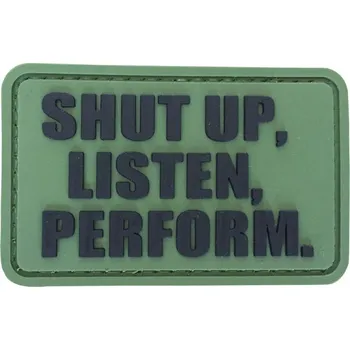 Nášivka WARAGOD Shut up PVC nášivka, zelená