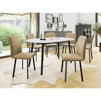 Jídelní stůl Rozkládací jídelní stůl Zerimo S 150x80, Barva dřeva: bíla + černá MIRJAN 5903211289934