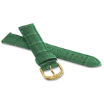 Zelený prošitý řemínek CROCO se zlatou sponou - 20