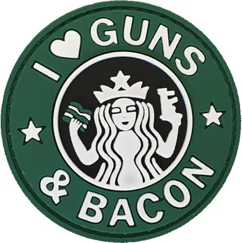 Nášivka WARAGOD Nášivka 3D I Love Guns and Bacon 6cm