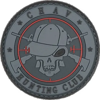 Nášivka WARAGOD Tactical nášivka Hunting Club, šedá, 6cm