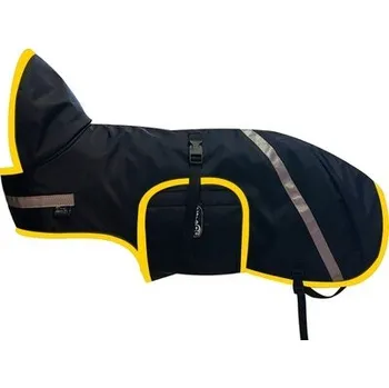 Obleček pro psa Zero DC Pláštěnka s barevným lemem - černá + žlutá 30cm
