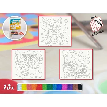 kreativní sada Radost v písku Základní sada ALEBRIJE - Barevné pískování obrázků