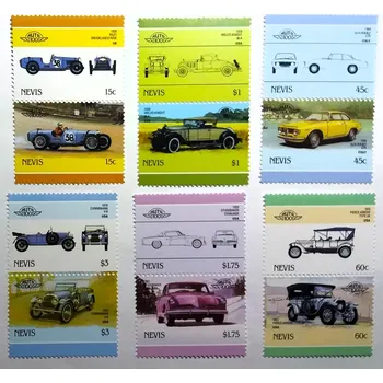 Sběratelství Sestava známek Nevis - auta
