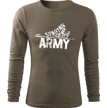 Pánské tričko DRAGOWA Fit-T tričko s dlouhým rukávem Nabis, olivová 160g / m2