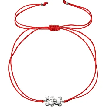 Náramek EVOLUTION GROUP CZ Kabbalah náramek se stříbrným medvídkem - 13046.3 červený